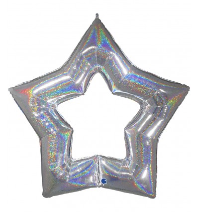Palloncini stella argento oleografico