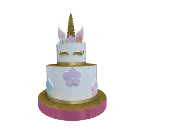 torta finta in polistirolo tema unicorno